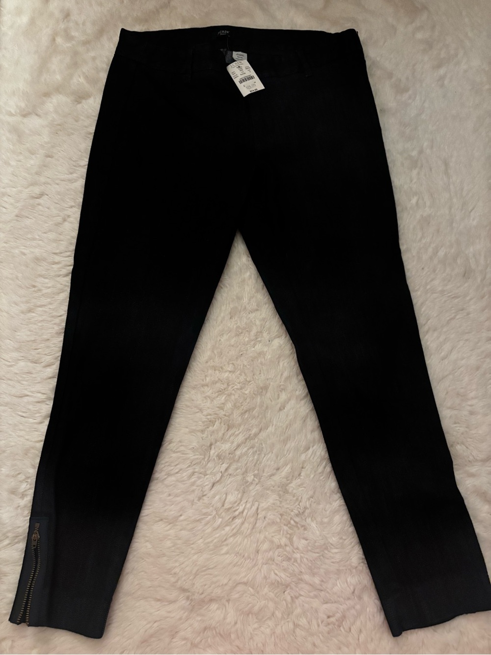J. Crew Dark Denim Womens Slim Ankle Pants with Zipper Detail